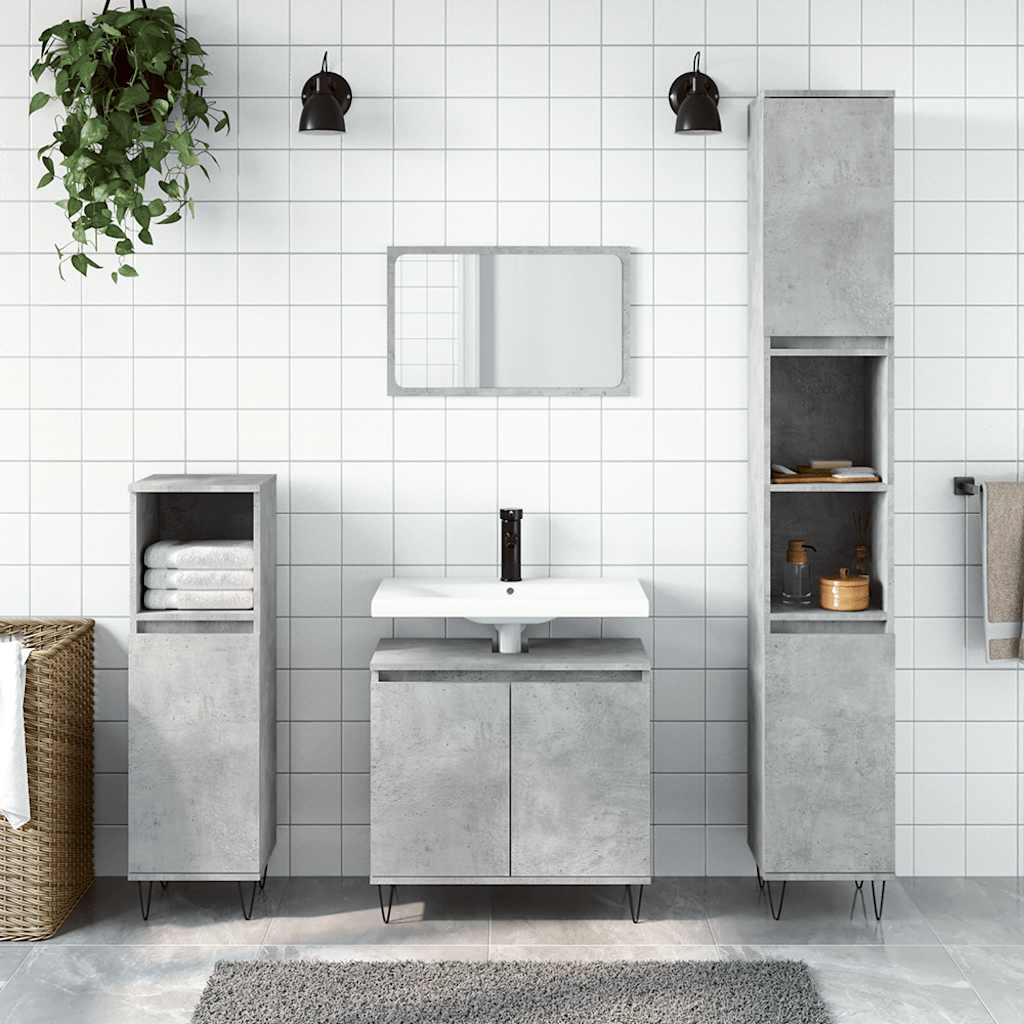 Koupelnová Skříňka Betonově Šedá 58X33X60 Cm Kompozitní Dřevo