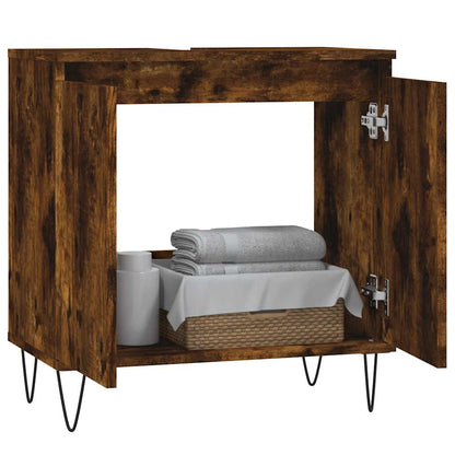 Koupelnová Skříňka Kouřový Dub 58 X 33 X 60 Cm Kompozitní Dřevo