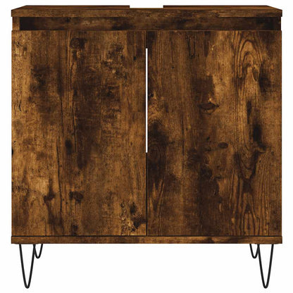 Koupelnová Skříňka Kouřový Dub 58 X 33 X 60 Cm Kompozitní Dřevo