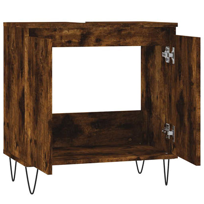 Koupelnová Skříňka Kouřový Dub 58 X 33 X 60 Cm Kompozitní Dřevo