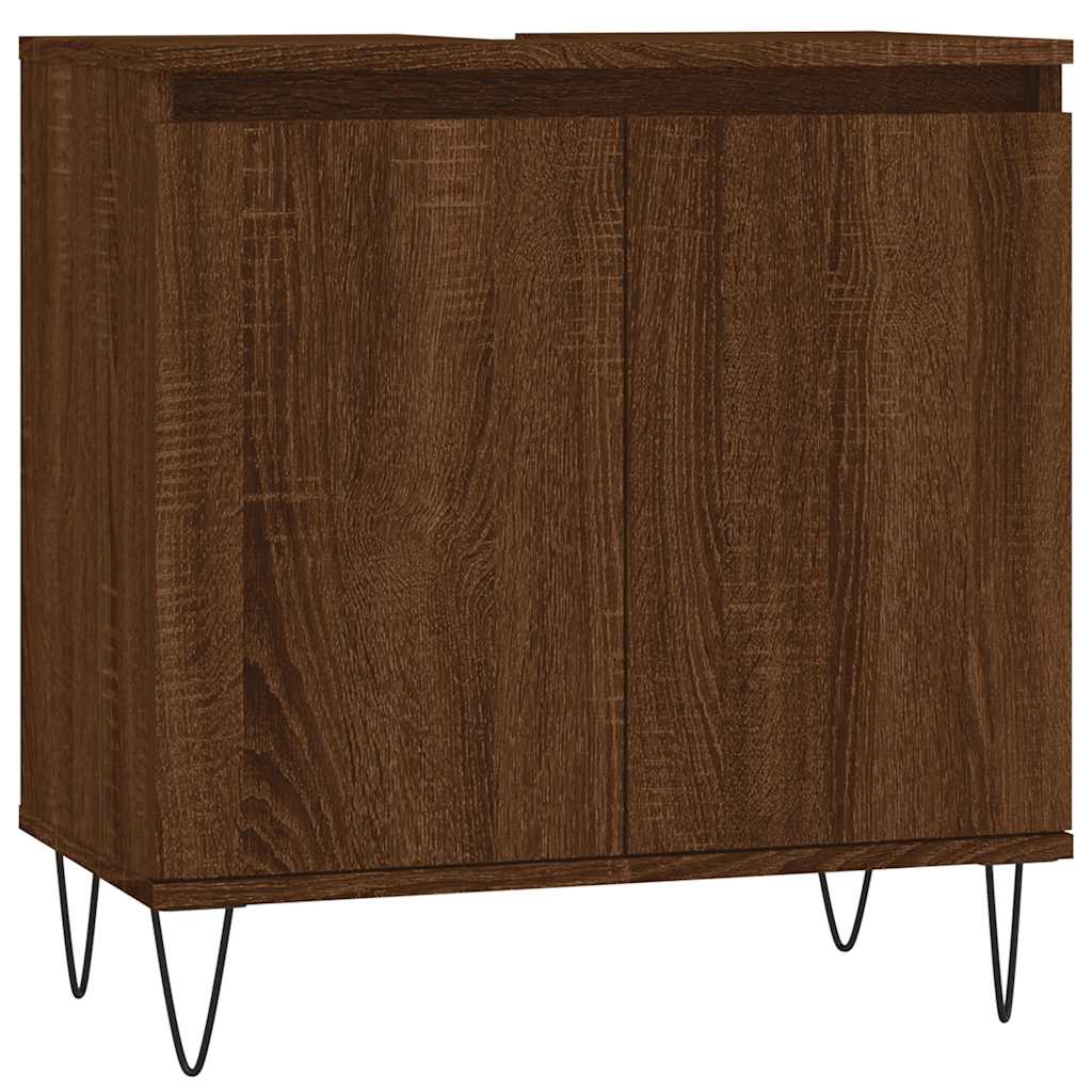 Koupelnová Skříňka Hnědý Dub 58 X 33 X 60 Cm Kompozitní Dřevo