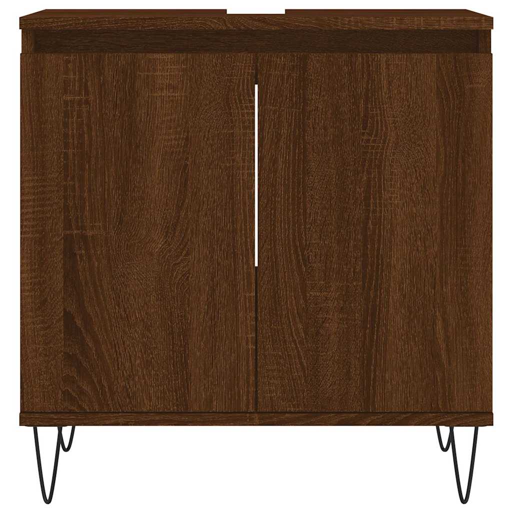 Koupelnová Skříňka Hnědý Dub 58 X 33 X 60 Cm Kompozitní Dřevo