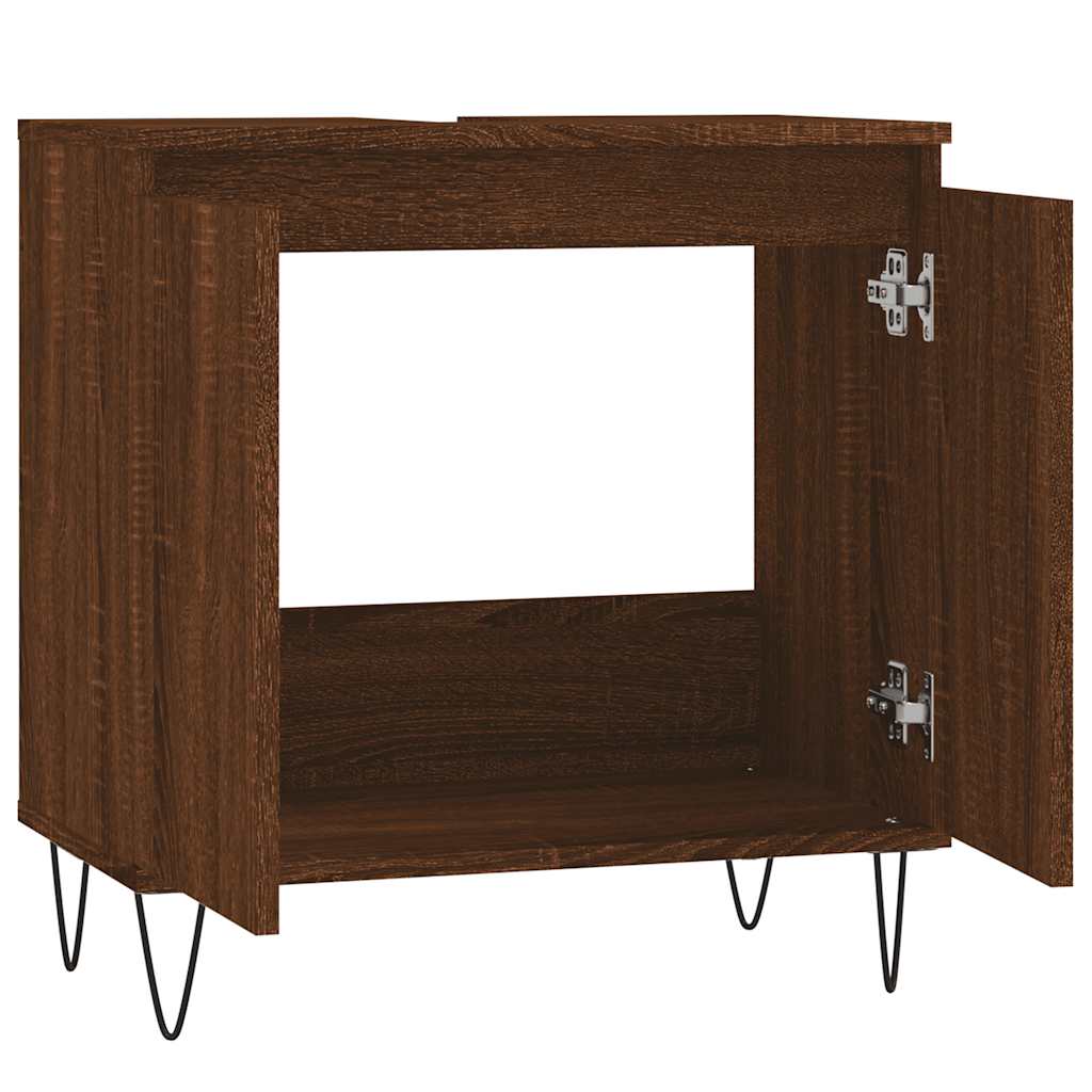 Koupelnová Skříňka Hnědý Dub 58 X 33 X 60 Cm Kompozitní Dřevo