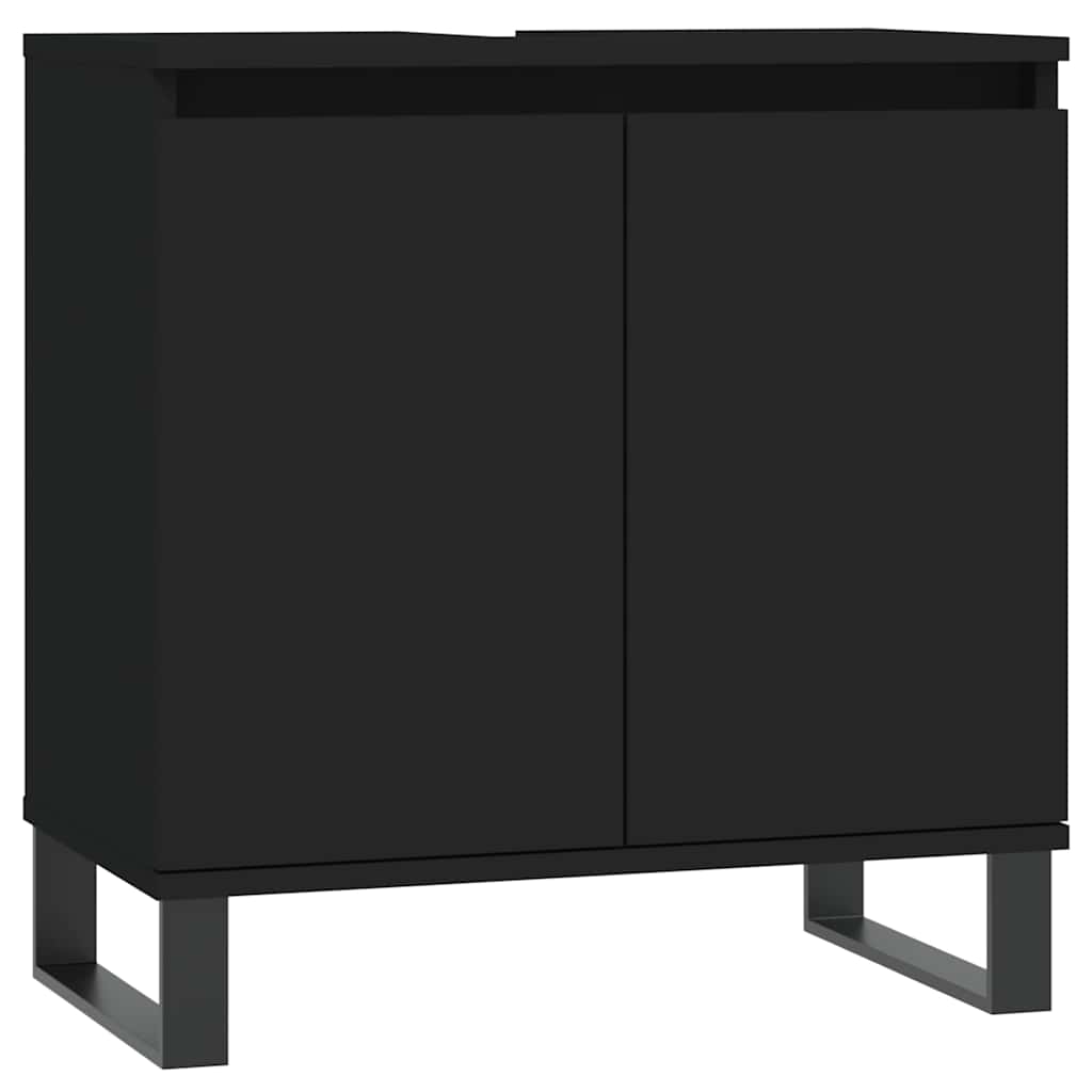 Koupelnová Skříňka Černá 58 X 33 X 60 Cm Kompozitní Dřevo