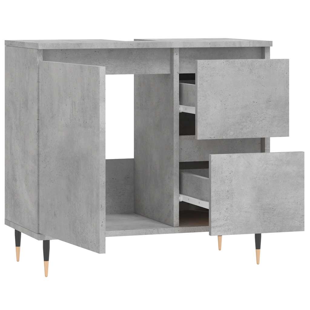 Koupelnová Skříňka Betonově Šedá 65X33X60 Cm Kompozitní Dřevo