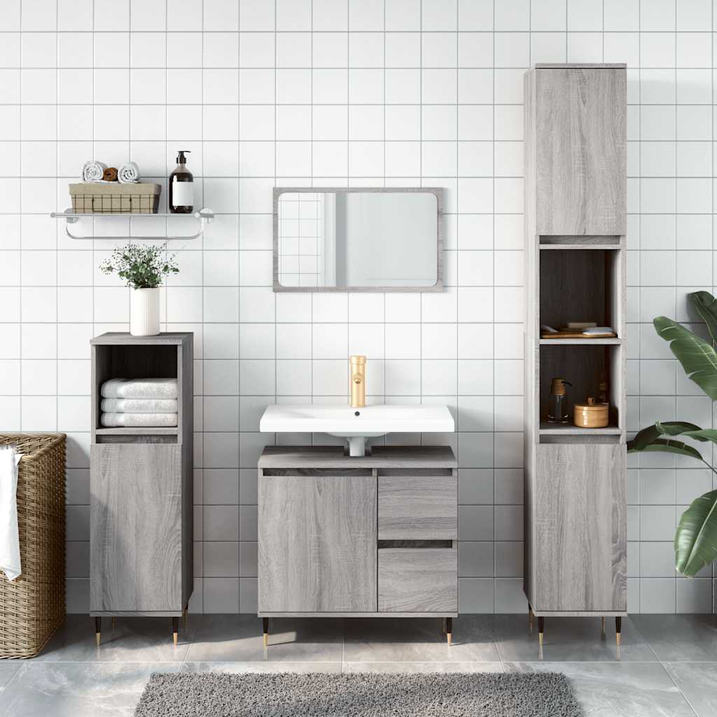 Koupelnová Skříňka Betonově Šedá 65X33X60 Cm Kompozitní Dřevo