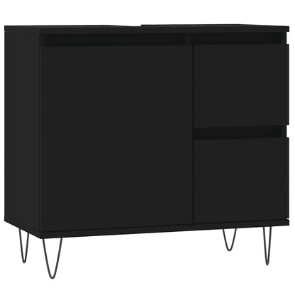 Koupelnová Skříňka Černá 65 X 33 X 60 Cm Kompozitní Dřevo