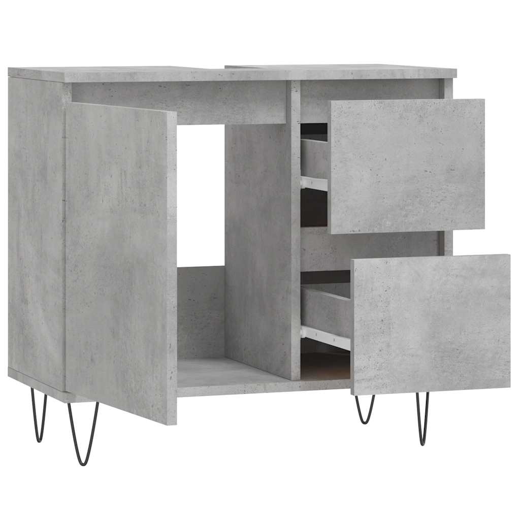 Koupelnová Skříňka Betonově Šedá 65X33X60 Cm Kompozitní Dřevo
