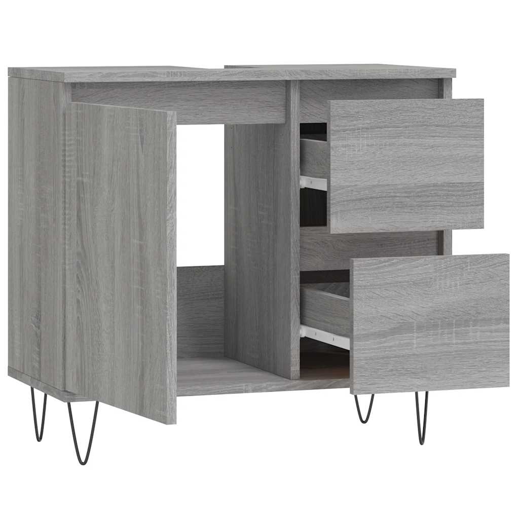 Koupelnová Skříňka Šedá Sonoma 65 X 33 X 60 Cm Kompozitní Dřevo