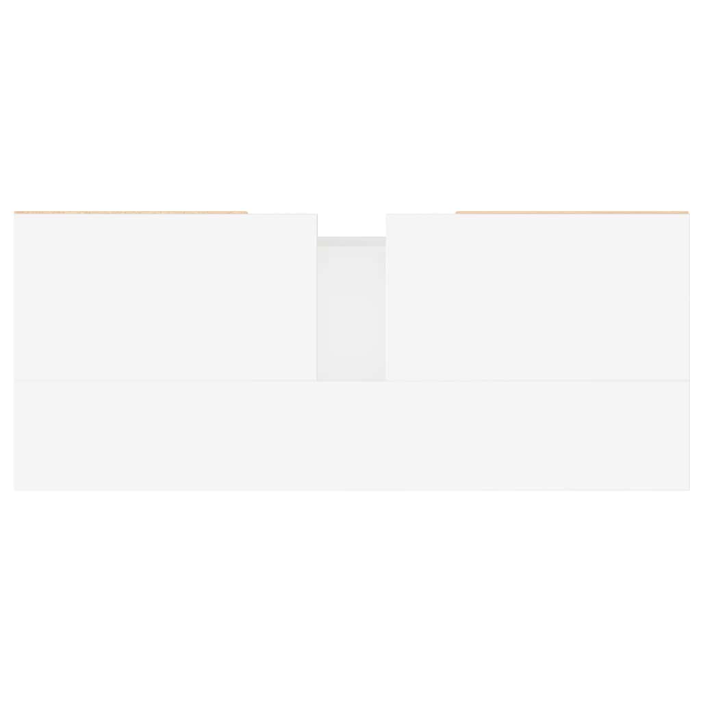 Koupelnová Skříňka Lesklá Bílá 80 X 33 X 60 Cm Kompozitní Dřevo