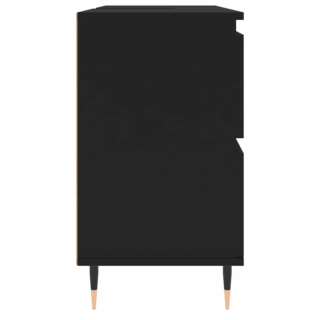 Koupelnová Skříňka Černá 80 X 33 X 60 Cm Kompozitní Dřevo