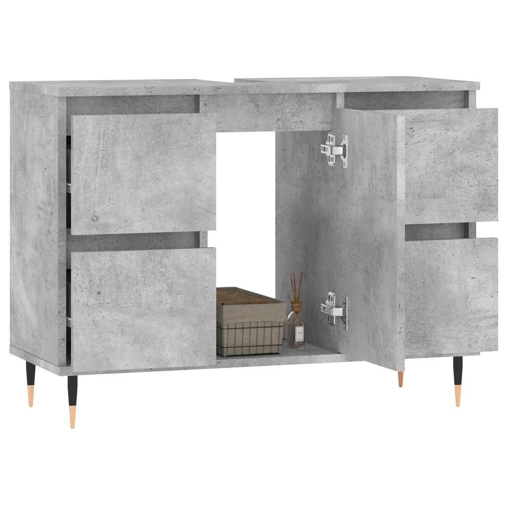 Koupelnová Skříňka Betonově Šedá 80X33X60 Cm Kompozitní Dřevo