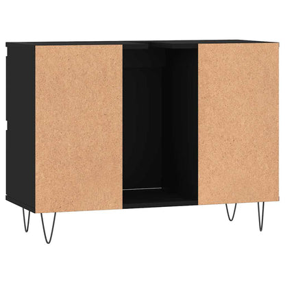 Koupelnová Skříňka Černá 80 X 33 X 60 Cm Kompozitní Dřevo