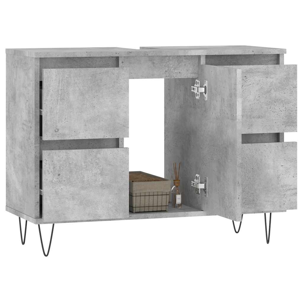 Koupelnová Skříňka Betonově Šedá 80X33X60 Cm Kompozitní Dřevo