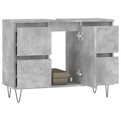 Koupelnová Skříňka Betonově Šedá 80X33X60 Cm Kompozitní Dřevo