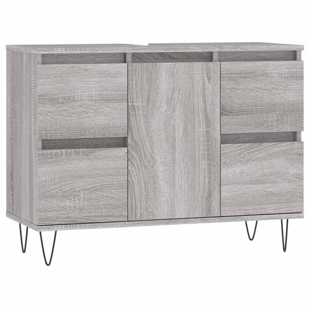 Koupelnová Skříňka Šedá Sonoma 80 X 33 X 60 Cm Kompozitní Dřevo