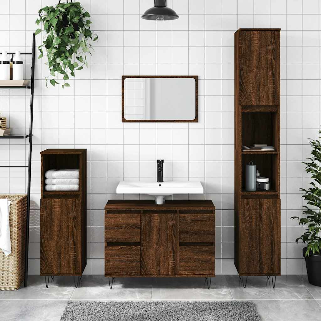 Koupelnová Skříňka 80 X 33 X 60 Cm Kompozitní Dřevo