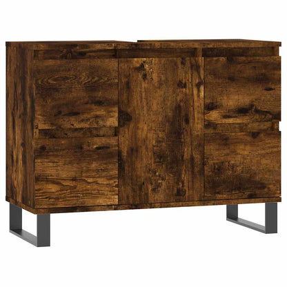 Koupelnová Skříňka Kouřový Dub 80 X 33 X 60 Cm Kompozitní Dřevo