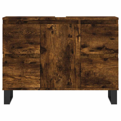 Koupelnová Skříňka Kouřový Dub 80 X 33 X 60 Cm Kompozitní Dřevo