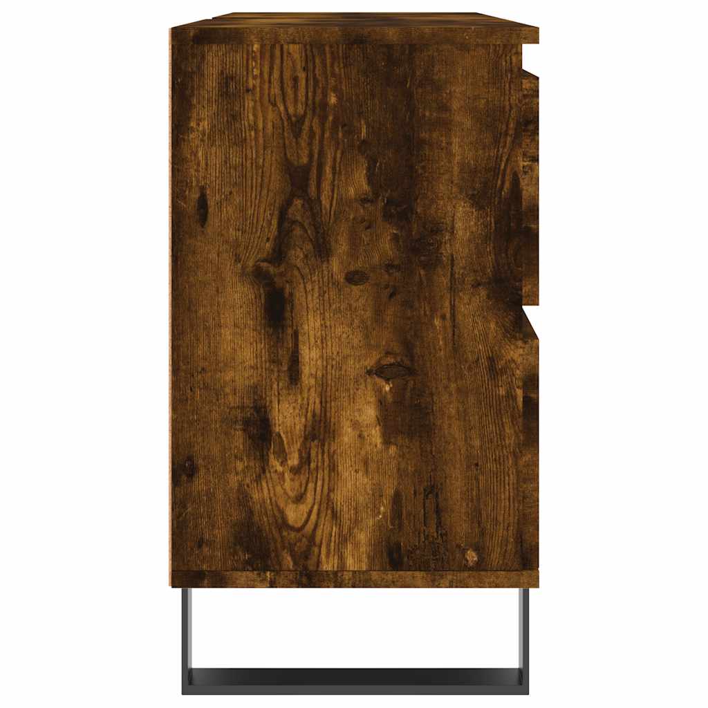 Koupelnová Skříňka Kouřový Dub 80 X 33 X 60 Cm Kompozitní Dřevo