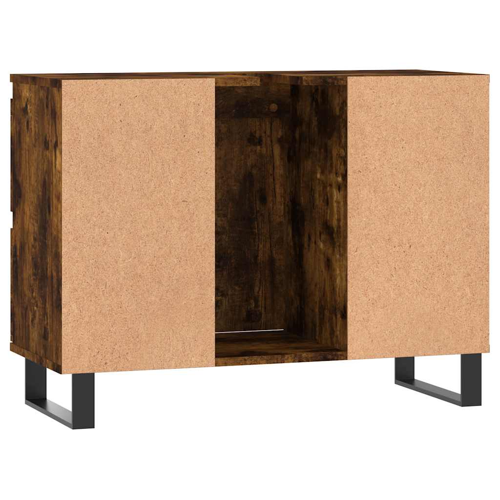 Koupelnová Skříňka Kouřový Dub 80 X 33 X 60 Cm Kompozitní Dřevo
