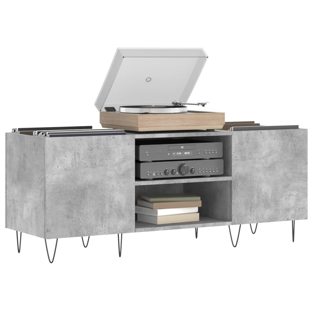 Skříňka Na Lp Desky Betonově Šedá 121X38X48 Cm Kompozitní Dřevo