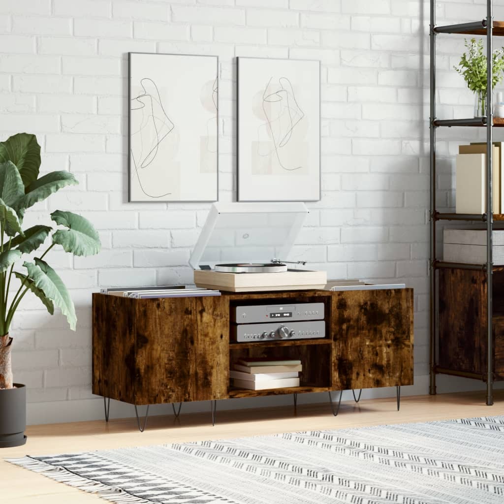 Skříňka Na Lp Desky Betonově Šedá 121X38X48 Cm Kompozitní Dřevo