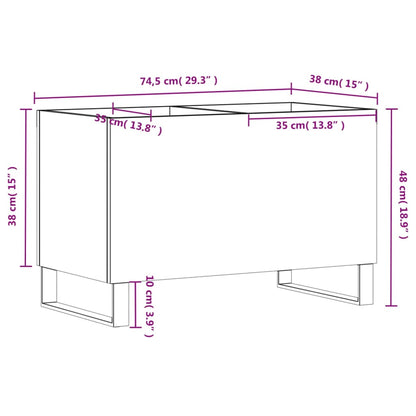 Skříňka Na Lp Desky Betonově Šedá 74,5X38X48Cm Kompozitní Dřevo