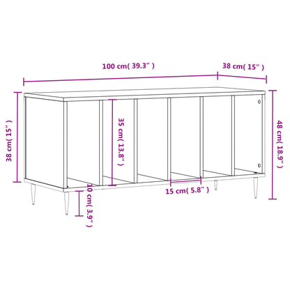 Skříňka Na Lp Desky Betonově Šedá 100X38X48 Cm Kompozitní Dřevo