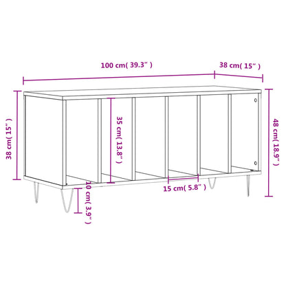 Skříňka Na Lp Desky Betonově Šedá 100X38X48 Cm Kompozitní Dřevo