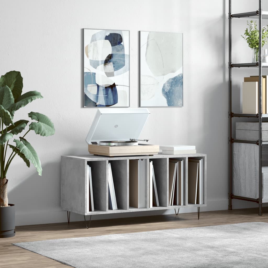 Skříňka Na Lp Desky Betonově Šedá 100X38X48 Cm Kompozitní Dřevo