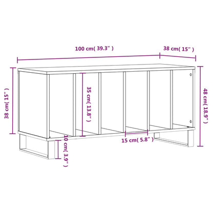 Skříňka Na Lp Desky Betonově Šedá 100X38X48 Cm Kompozitní Dřevo