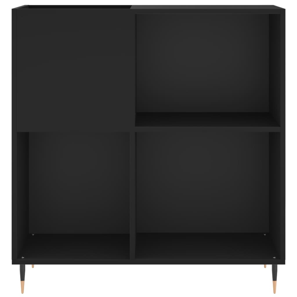 Skříňka Na Lp Desky Černá 84,5 X 38 X 89 Cm Kompozitní Dřevo