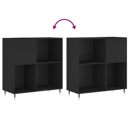 Skříňka Na Lp Desky Černá 84,5 X 38 X 89 Cm Kompozitní Dřevo