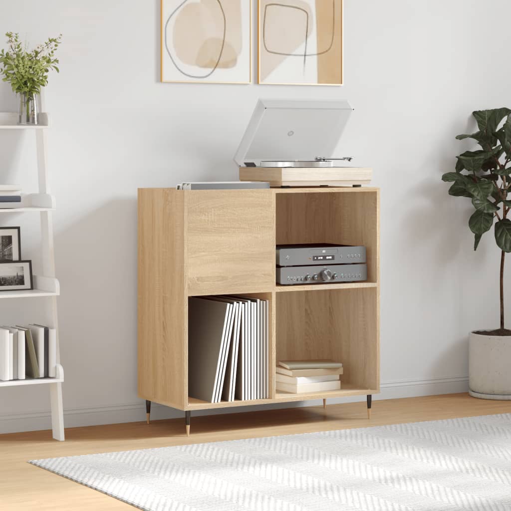Skříňka Na Lp Desky Černá 84,5 X 38 X 89 Cm Kompozitní Dřevo
