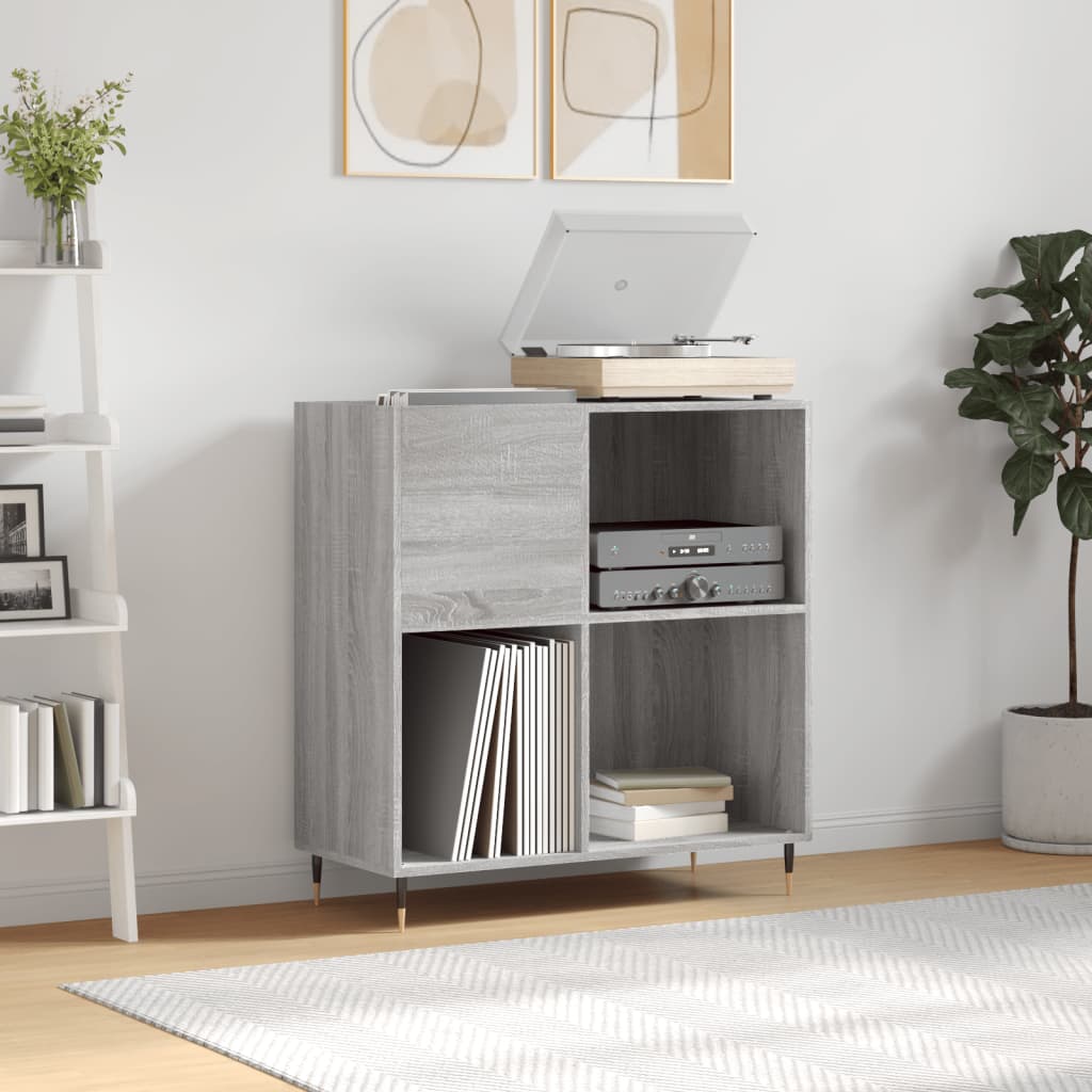 Skříňka Na Lp Desky Černá 84,5 X 38 X 89 Cm Kompozitní Dřevo