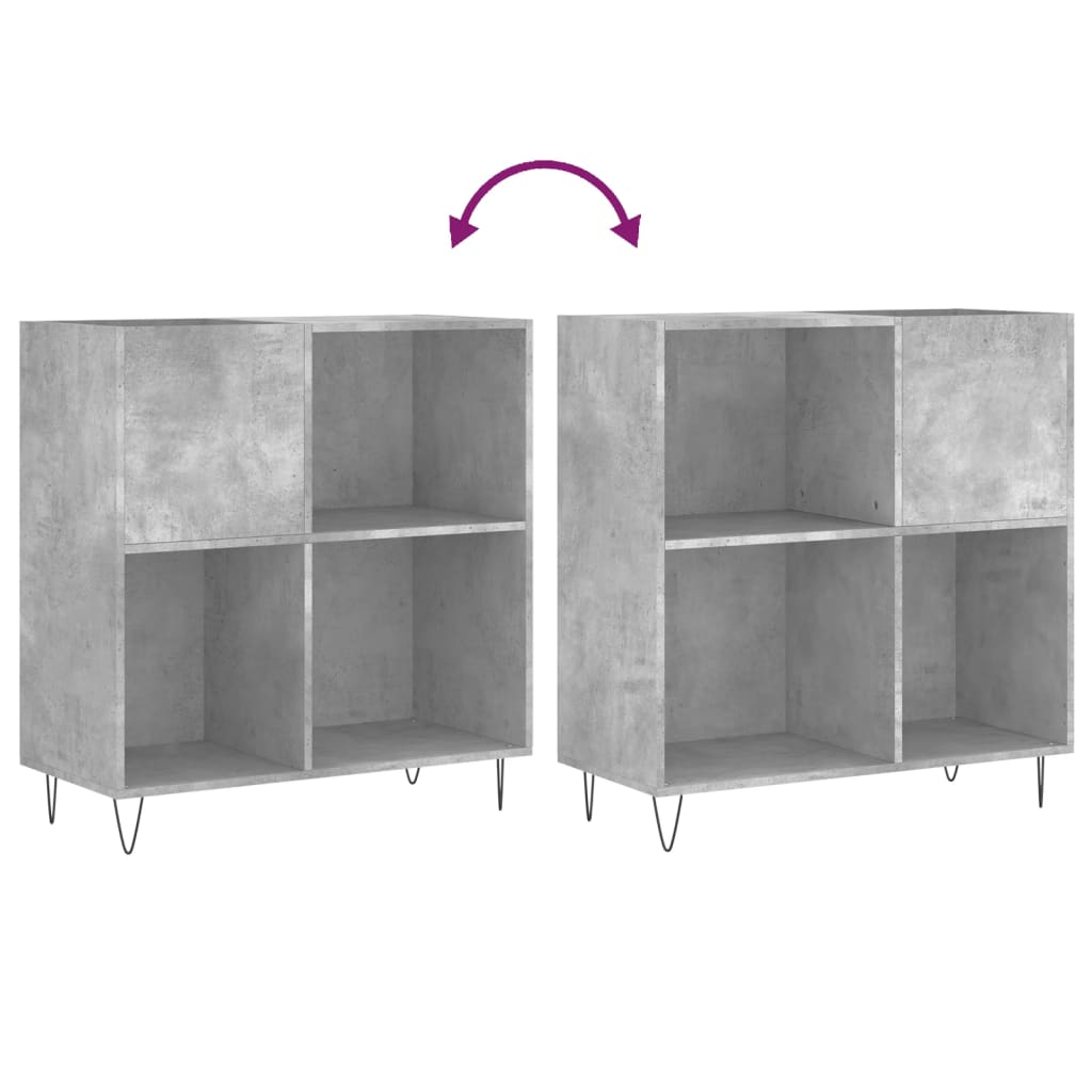 Skříňka Na Lp Desky Betonově Šedá 84,5X38X89Cm Kompozitní Dřevo