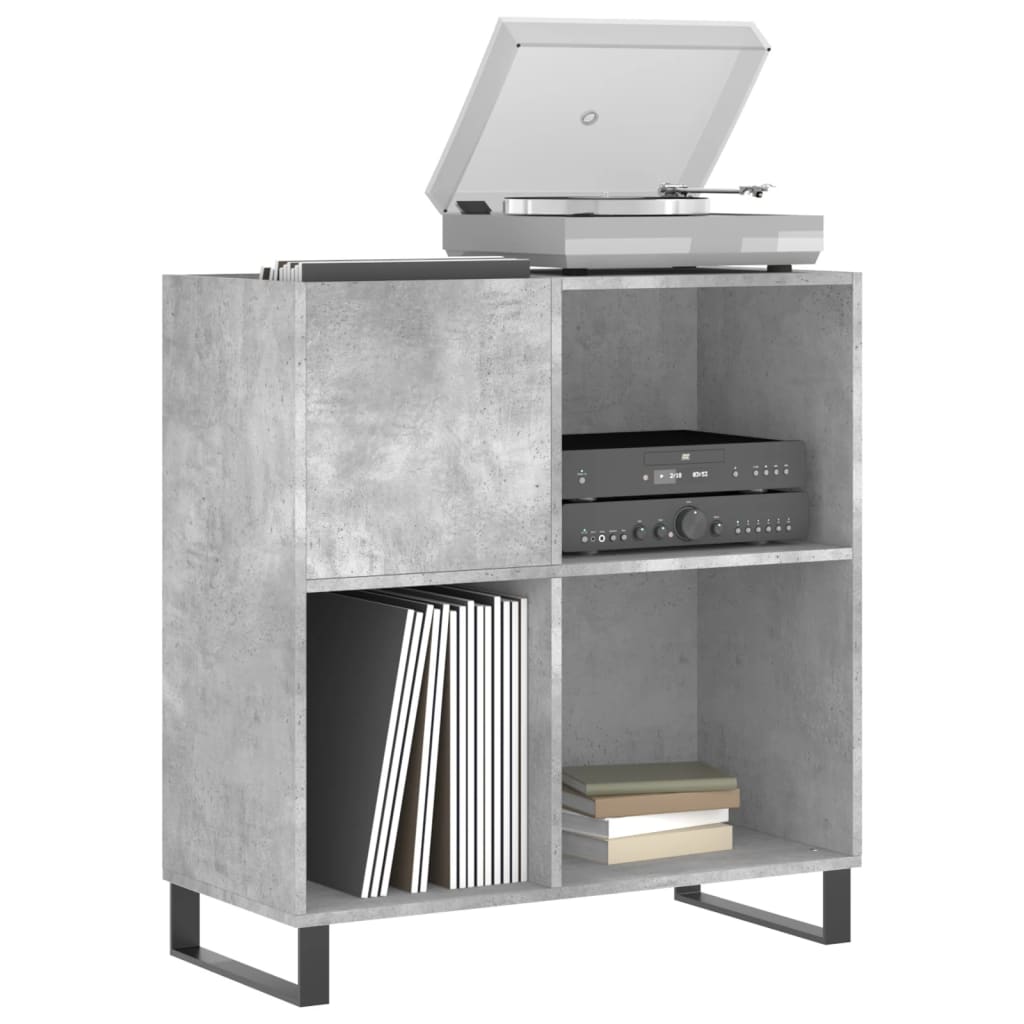 Skříňka Na Lp Desky Betonově Šedá 84,5X38X89Cm Kompozitní Dřevo