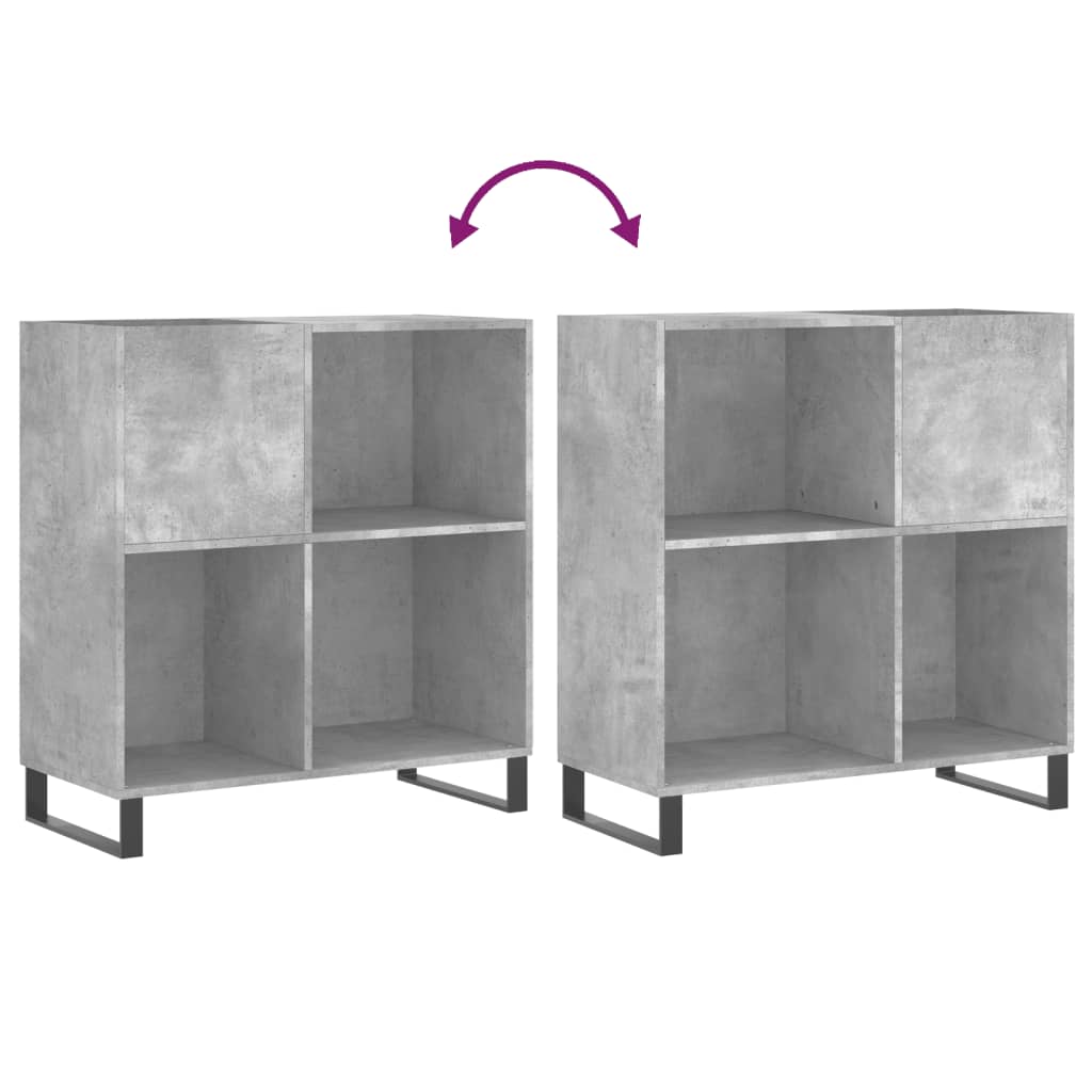 Skříňka Na Lp Desky Betonově Šedá 84,5X38X89Cm Kompozitní Dřevo