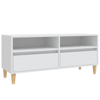 Tv Skříňka Bílá 100 X 34,5 X 44,5 Cm Kompozitní Dřevo