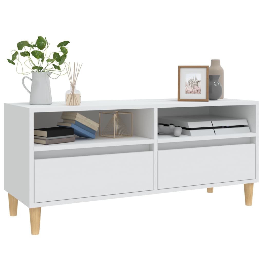 Tv Skříňka Bílá 100 X 34,5 X 44,5 Cm Kompozitní Dřevo