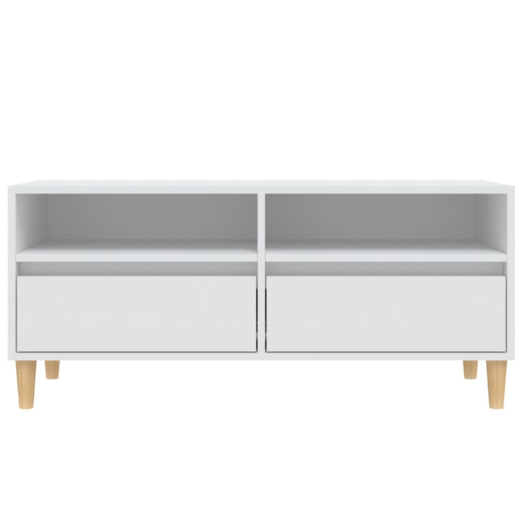 Tv Skříňka Bílá 100 X 34,5 X 44,5 Cm Kompozitní Dřevo