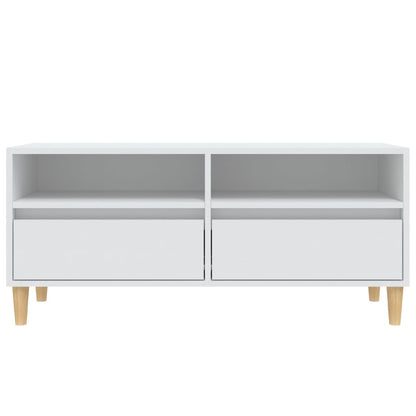 Tv Skříňka Bílá 100 X 34,5 X 44,5 Cm Kompozitní Dřevo