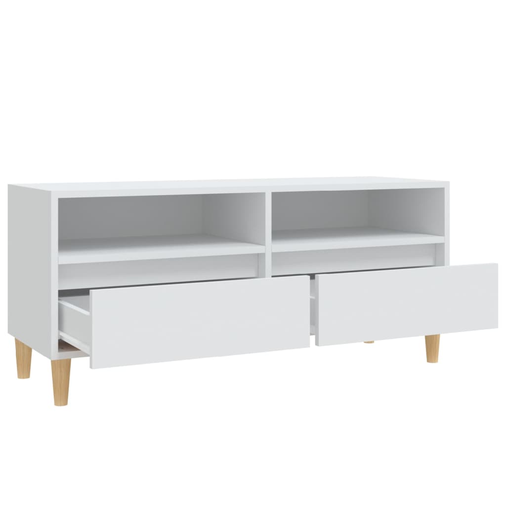 Tv Skříňka Bílá 100 X 34,5 X 44,5 Cm Kompozitní Dřevo