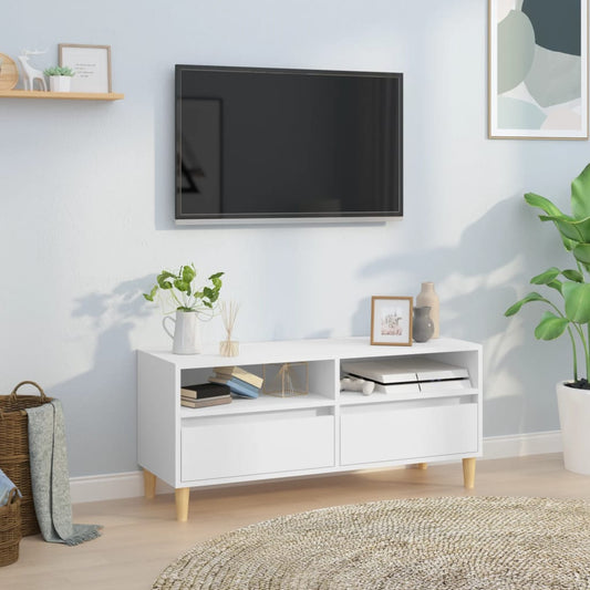 Tv Skříňka Bílá 100 X 34,5 X 44,5 Cm Kompozitní Dřevo
