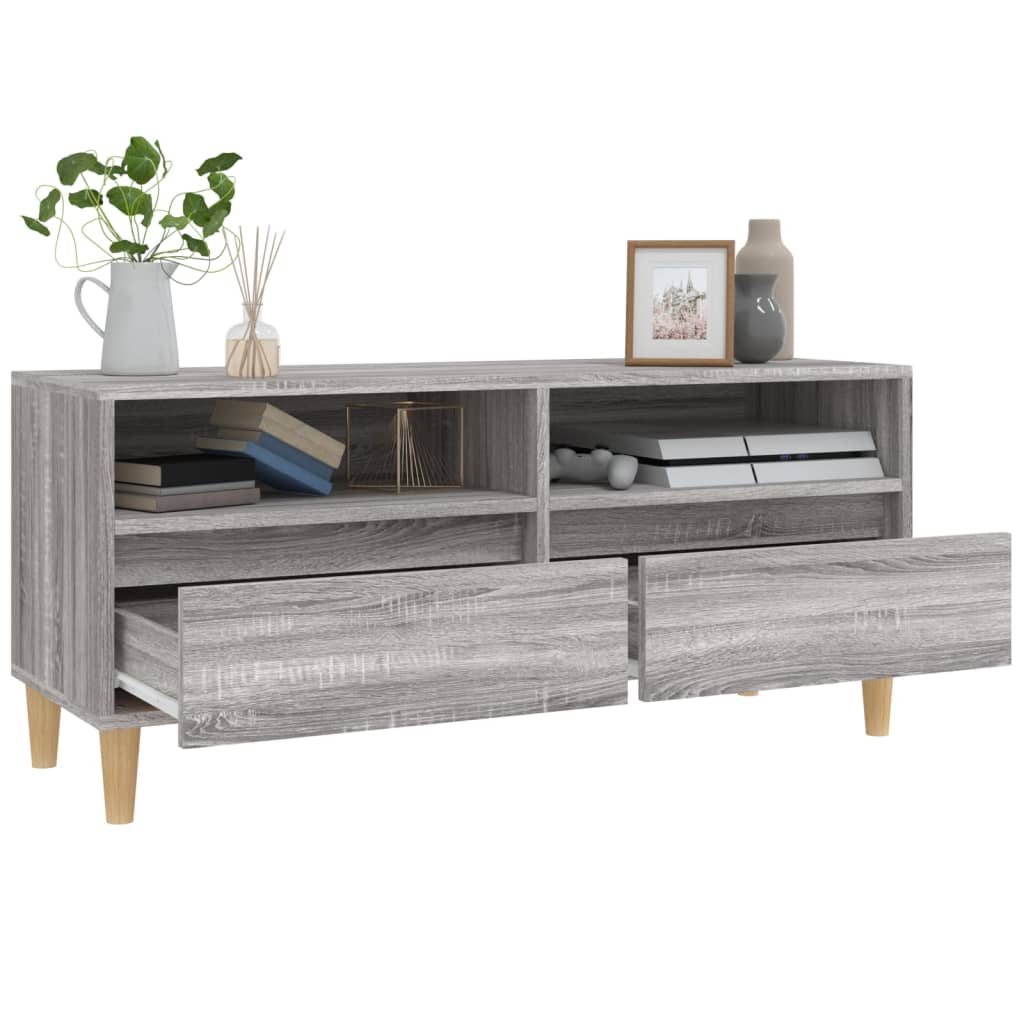 Tv Skříňka Šedá Sonoma 100 X 34,5 X 44,5 Cm Kompozitní Dřevo Šedá Sonoma