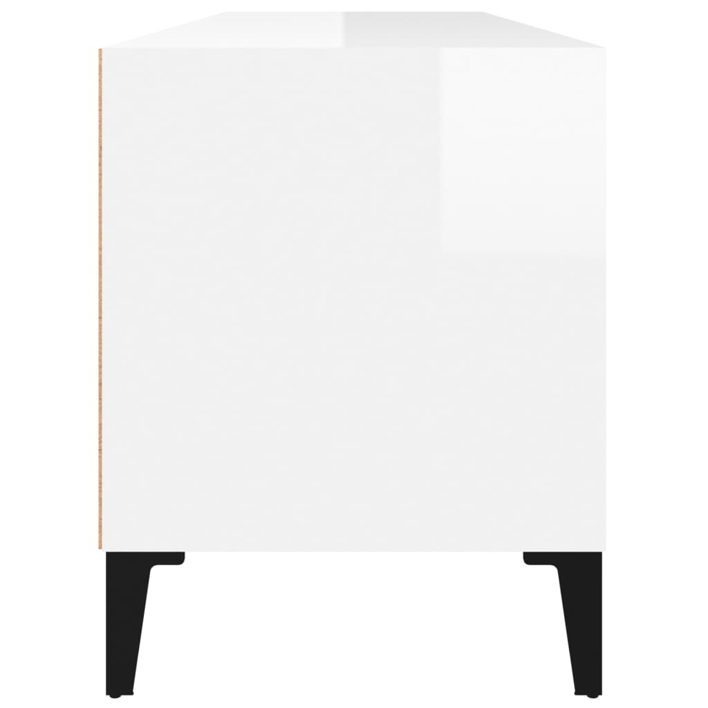 Tv Skříňka Bílá Vysoký Lesk 100X34,5X44,5 Cm Kompozitní Dřevo Bílá S Vysokým Leskem