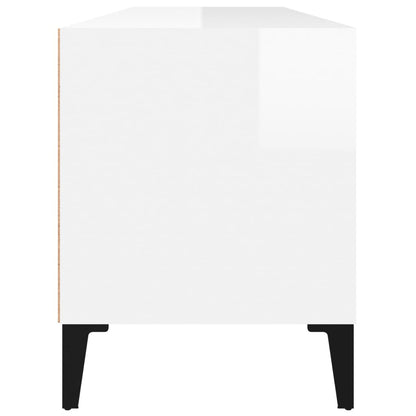 Tv Skříňka Bílá Vysoký Lesk 100X34,5X44,5 Cm Kompozitní Dřevo Bílá S Vysokým Leskem