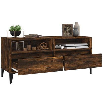 Tv Skříňka 100 X 34,5 X 44,5 Cm Kompozitní Dřevo Kouřový Dub