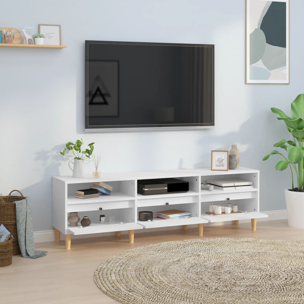 Tv Skříňka 150 X 30 X 44,5 Cm Kompozitní Dřevo Bílá